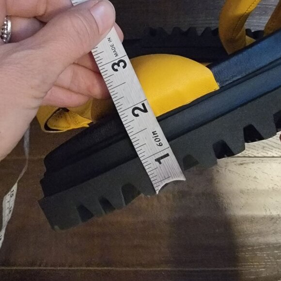 NEW ALLSAINTS Helium Sandals Womens 9Yellow Lug Chunky Grunge Designer Casual - Picture 10 of 10